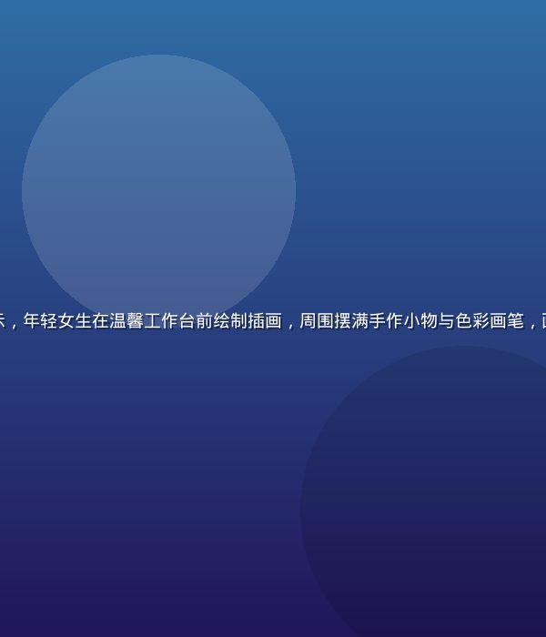 黄油圈创作者社区平台展示，年轻女生在温馨工作台前绘制插画，周围摆满手作小物与色彩画笔，画面温暖活力充满创意氛围